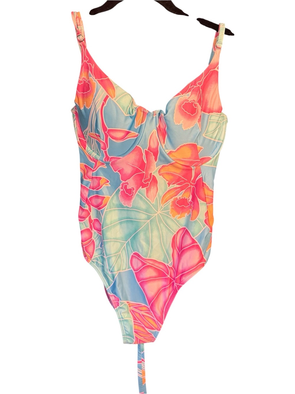 Watercolors by Kenny Flowers The Maui Underwire One Piece Swimsuit, size Large
